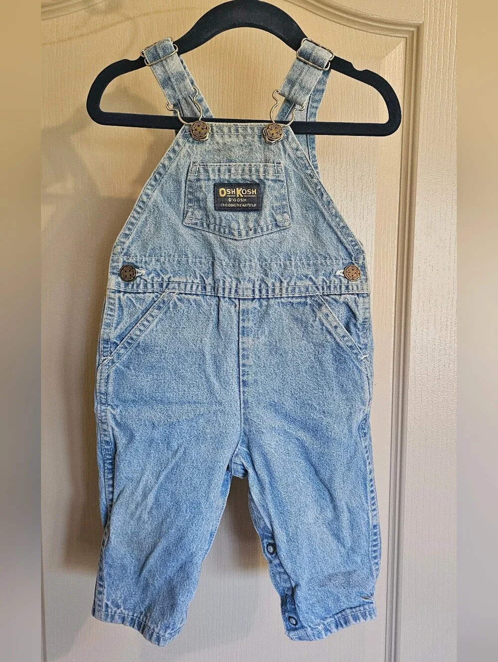 Vintage Baby Denim OshKosh B'Gosh Vestbak 6-9mo 100% Cotton Made In USA